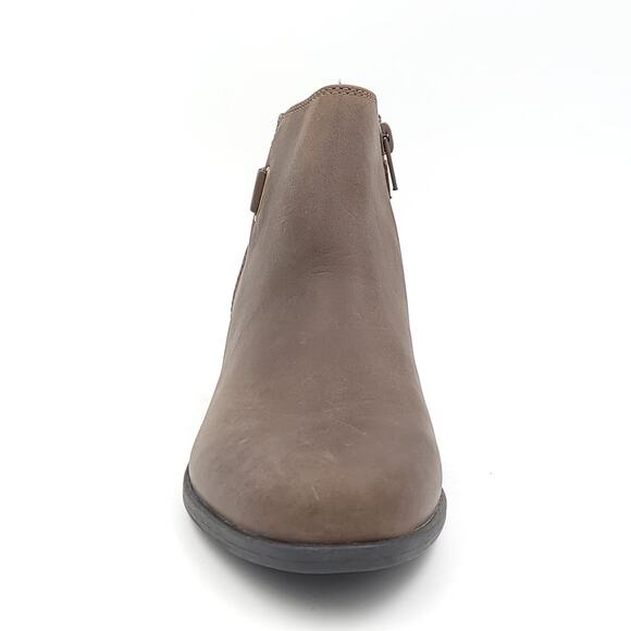 Clarks Women Block Heel Ankle Booties Addiy Gladys Size US 6.5M Olive Leather - Picture 4 of 6